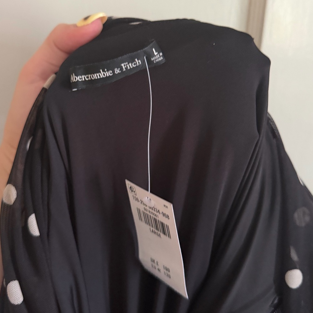 NWT Abercrombie Black & White Polka Dot Dress - Picture 3 of 4